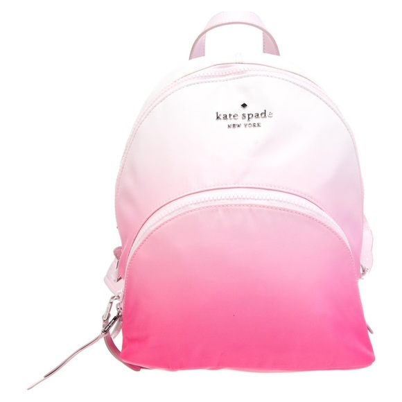 Kate Spade Karissa Ombre Pink and White nylon  Backpack with 3 zippers! - Picture 1 of 16